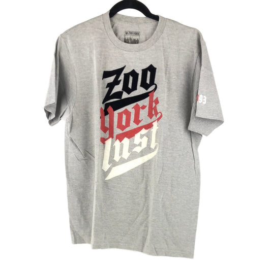 Zoo York Chest Logo Grey Black Red White Size XL S/s Shirt