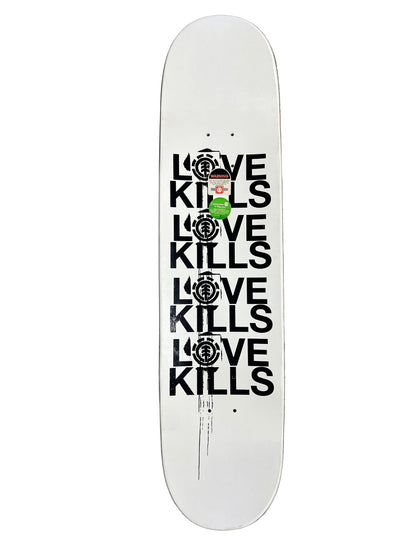 Element Chad Muska Street Art Series 300 Love Kills Middle Finger Tye Dye Splatter Multi Size 8.125" Vintage NOS Deck
