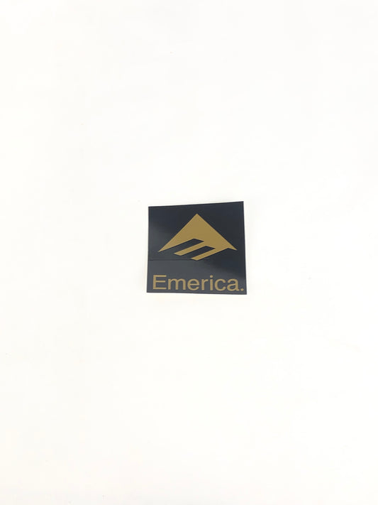 Emerica E Logo BLack Gold 5" x 5" Sticker