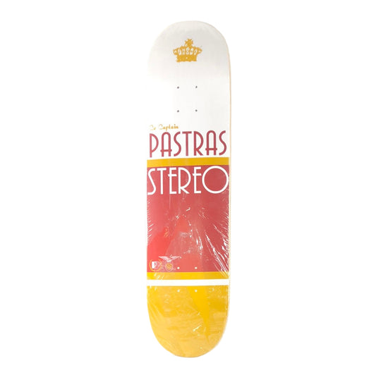 Stereo Chris Pastras Co. Captain Graphic White Red Bronze Size 7.75" Vintage NOS Deck