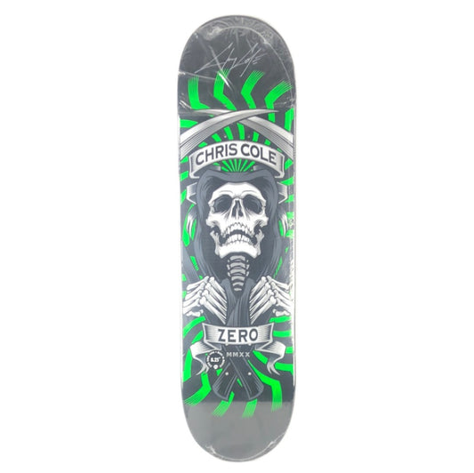 Zero Chris Cole Grim Reaper Signature Series Black/Green/Silver/White Size 8.25 Skateboard Deck