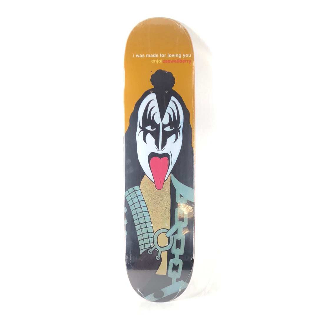 Enjoi Caswell Berry Thom Lessner Gene Simmons Kiss Flashback Tan Black White Multi Color Size 7.8" Vintage NOS Deck