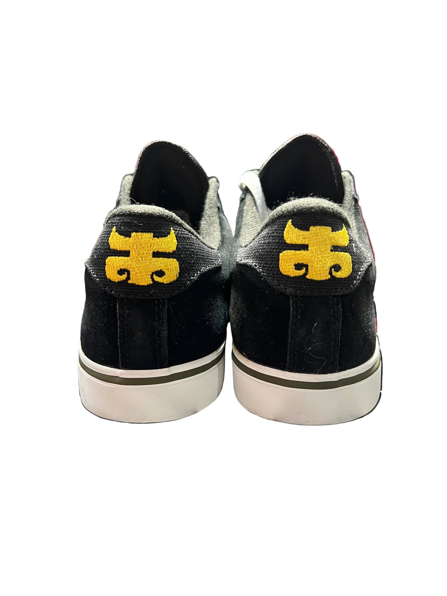 Ipath Low Black Suede Red Gold Ipath Logos Size 9.5 Vintage Sample Shoes With Stash Pocket In Tongue