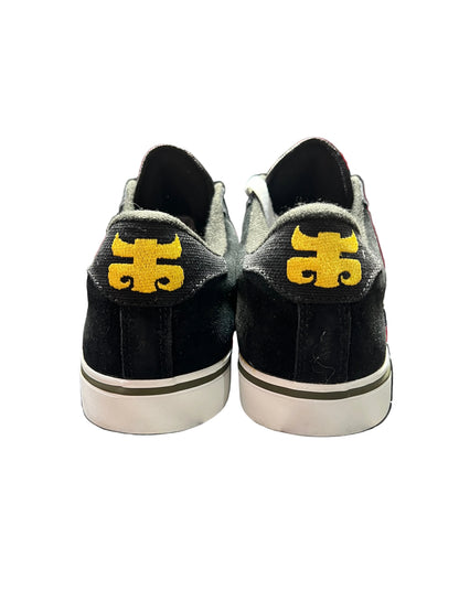 Ipath Low Black Suede Red Gold Ipath Logos Size 9.5 Vintage Sample Shoes With Stash Pocket In Tongue