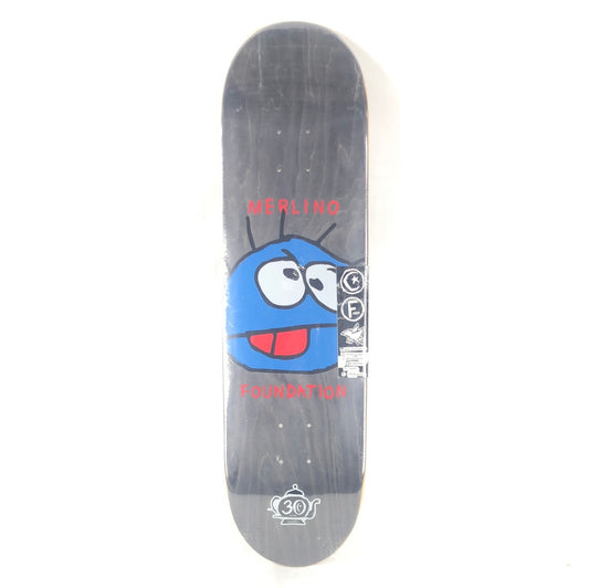 Foundation Nick Merlino Blue Face Black Woodgrain/Blue/Red 8.38" Skateboard Deck