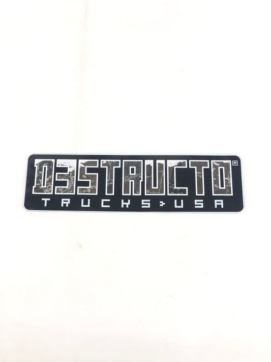 Destructo Trucks Usa Black Silver Foil 8" x 2.3" Sticker