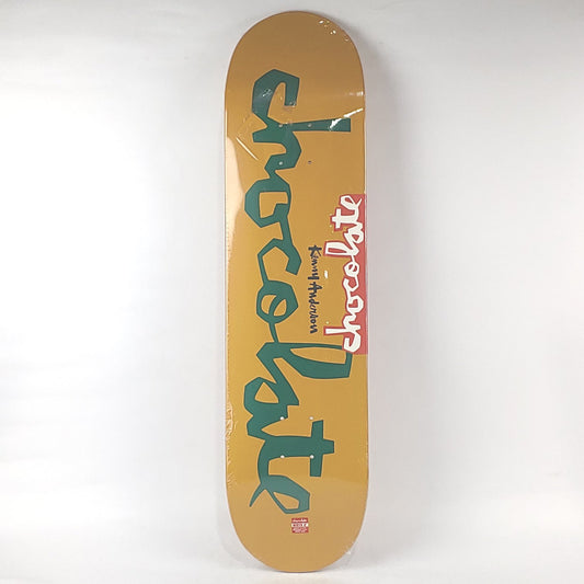 Chocolate Kenny Anderson Cursive Chocolate Green/Yellow 8" Skateboard Deck