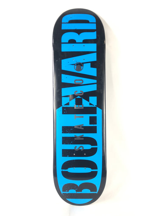 Boulevard Team Graphic Black Blue Silver Size 8.25 Skateboard Deck
