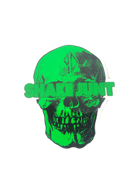 Shake Junt PD Skull Clear Green Black 10" x 8.5" (Large) Sticker