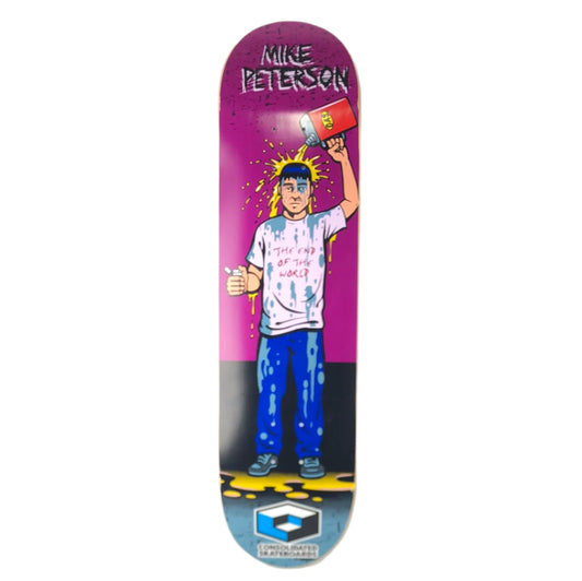 Consolidated Mike Peterson "The End of The World" Purple/Black/Yellow/Blue/Multi Color Size 8.0 Skateboard Deck
