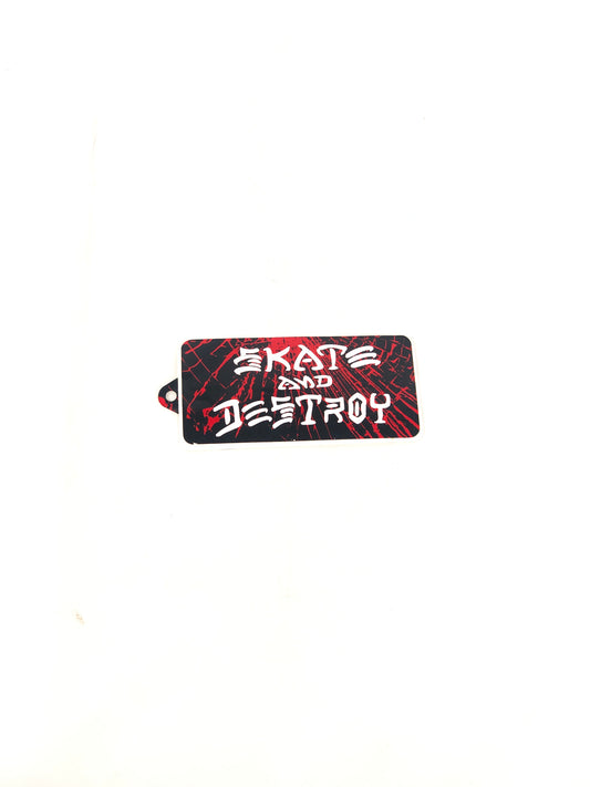 Skate And Destroy Web Black Red 4.5" x 2.3" Sticker