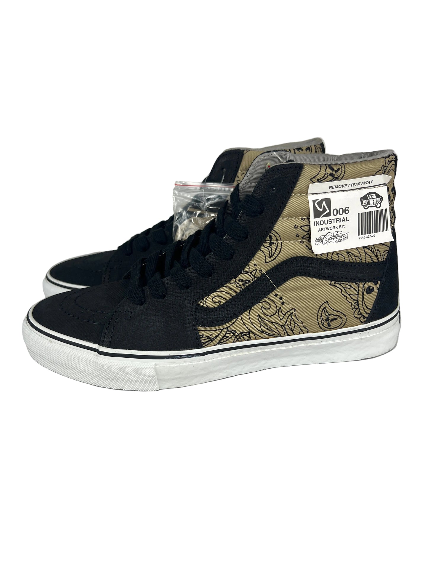 Vans Sk8 Hi "S" Mr. Cartoon Industrial Black Khaki US Mens Size 9 Classic Shoes