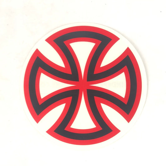 Independent "Cross" Black Red  5.5" Circle Sticker