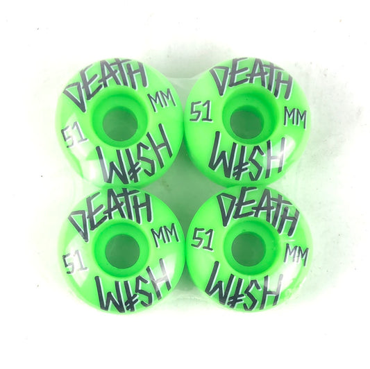 Deathwish Team Graphic Green Black   51mm Skateboard Wheels