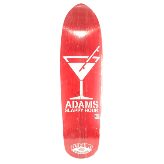 Elephant Adams Slappy Hour Martini Red/White Size 9.0 Shaped Skateboard Deck