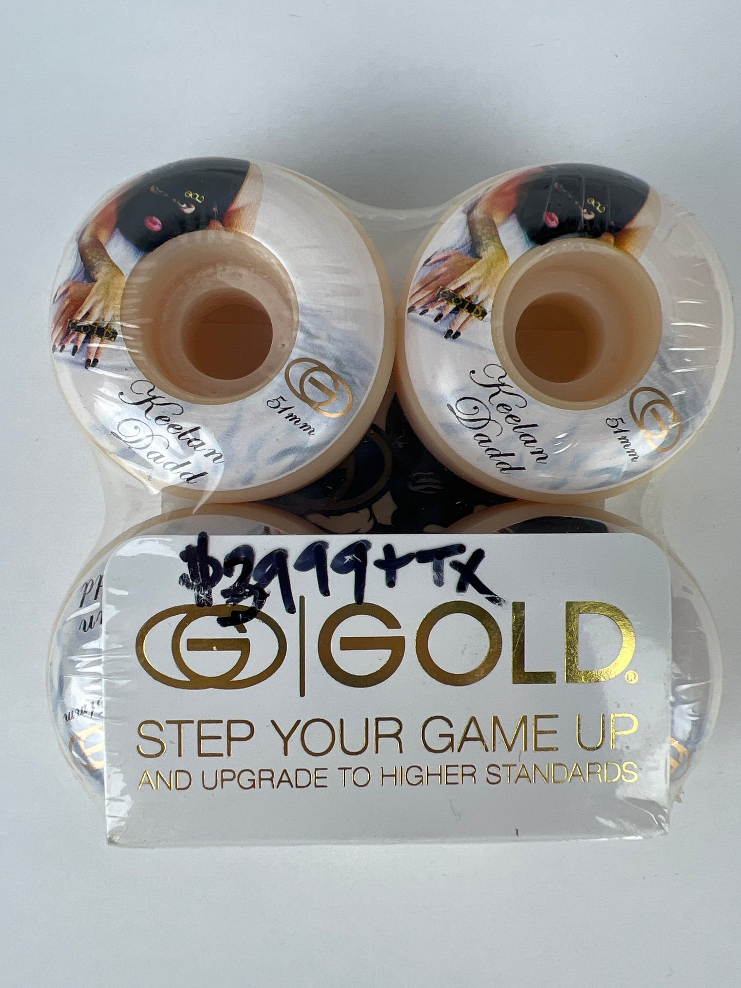 Gold Wheels Gold Goons Keelan Dadd Shiesty Woman White Black Gold Size 51MM Vintage NOS Wheels