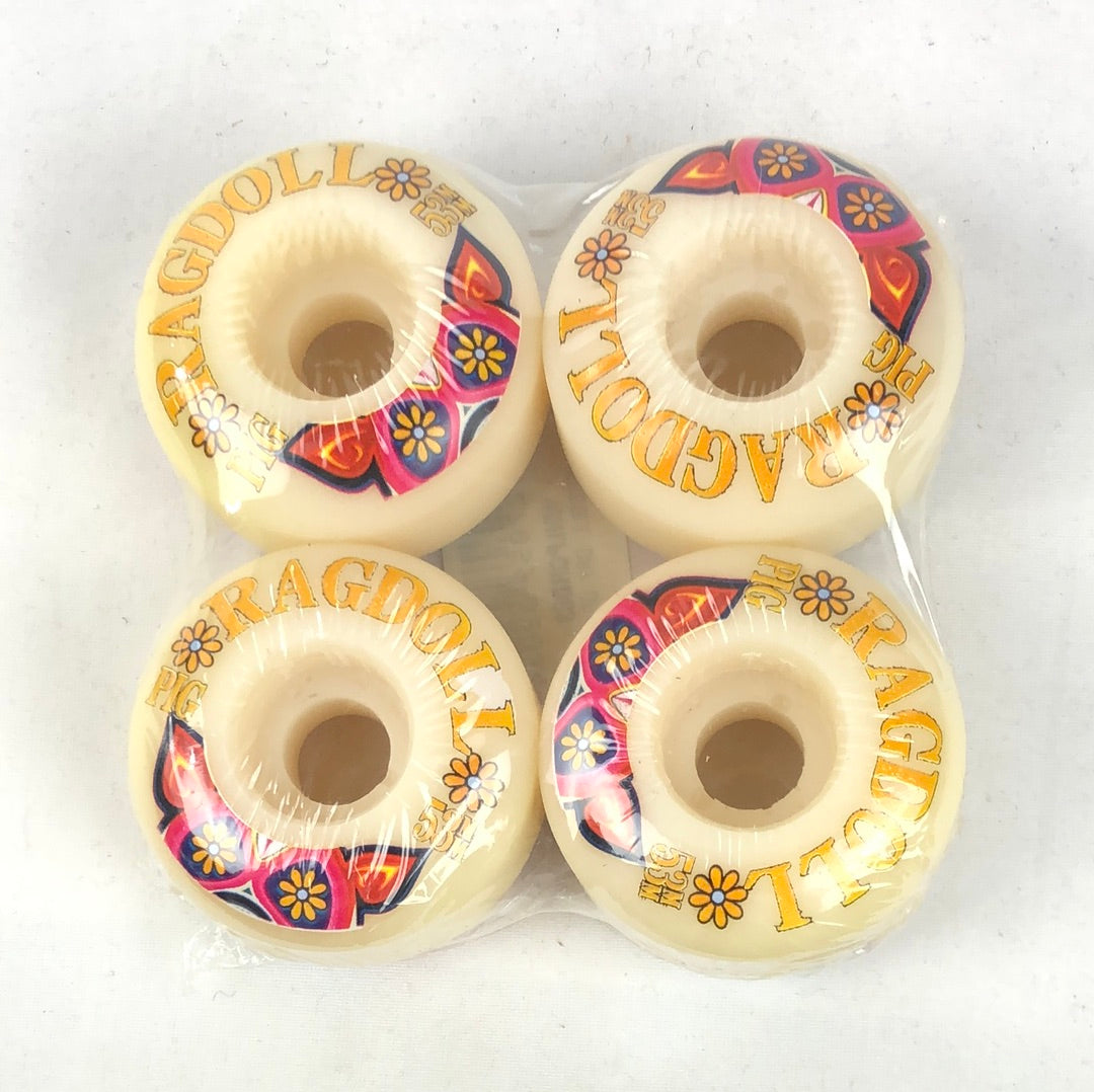 Pig Ragdoll Yellow Orange Pink Black 53mm Skateboard Wheels