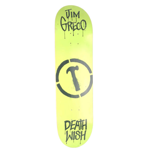 Deathwish Jim Greco Hammer Lime Green/Black Size 8.3 Skateboard Deck