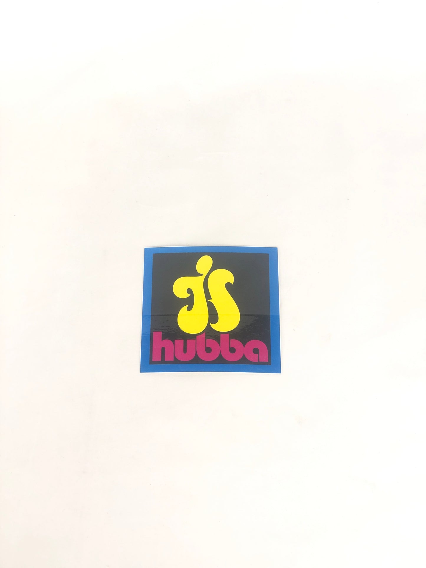 Hubba H Blue Pink Yellow 4" x 4.5" Sticker