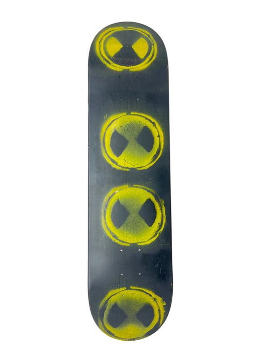 The Driven Driven Custom Spray Paint Logo Deck Black Yellow Size 7.75" Vintage NOS Deck