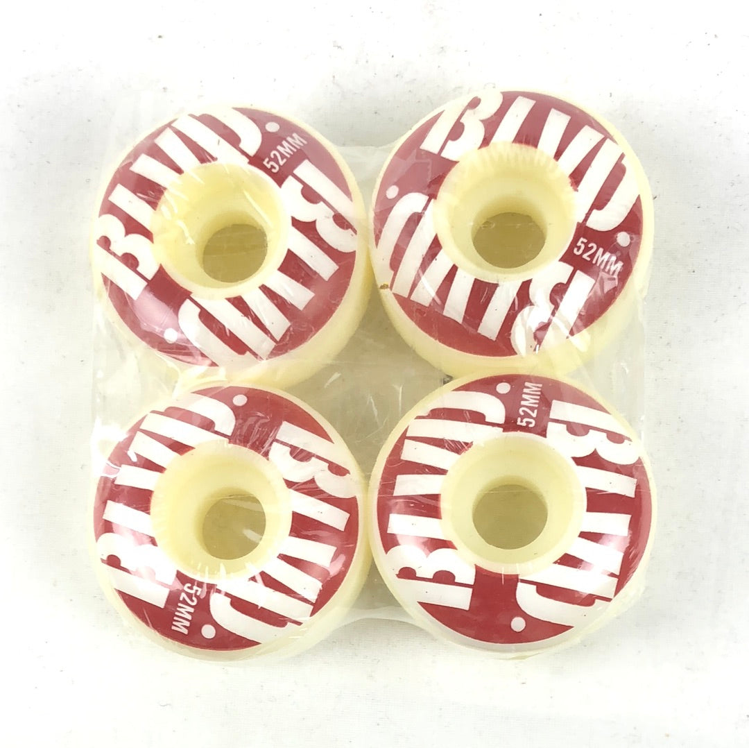 BLVD Logo Red White  52mm Skateboard Wheels