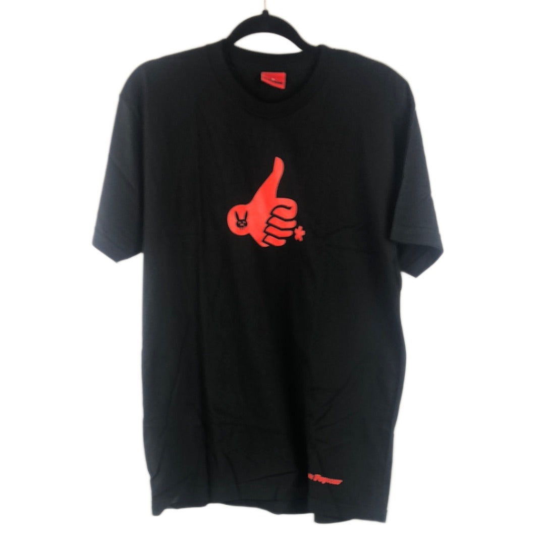 Pop War Thumbs Chest Logo Black Red Size L S/s Shirt