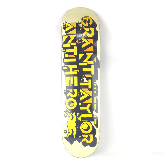 Anti Hero Grant Taylor Block Letter Yellow 8.125' Skateboard Deck