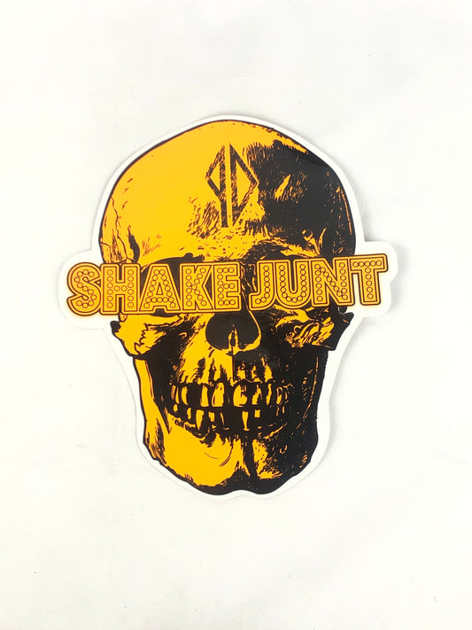 Shake Junt PD Skull Clear Orange Black 10" x 8.5" (Large) Sticker