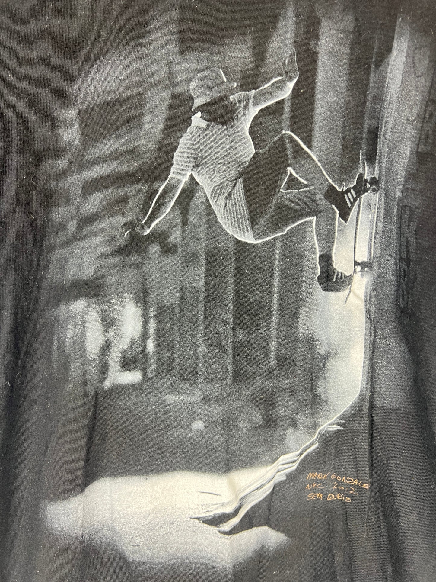 Adidas Mark Gonzales Wallride Photo Black White Size S S/s Vintage Shirt
