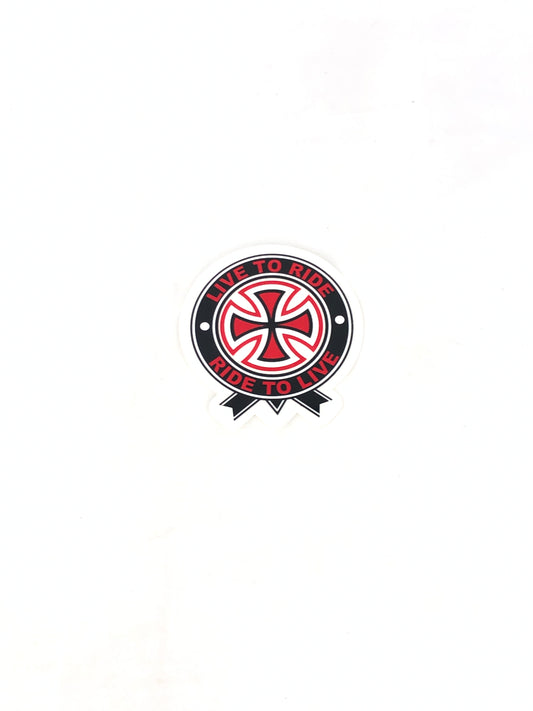 Independent Trucks Live to Ride Clear Black Red 3.25" x 3.5" Sticker
