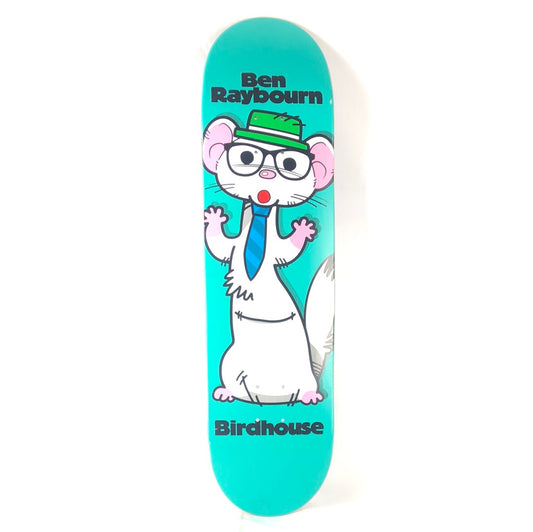 Birdhouse Ben Raybourn Rat Graphic Turquoise/White/Pink/Black Size 8.375 Skateboard Deck