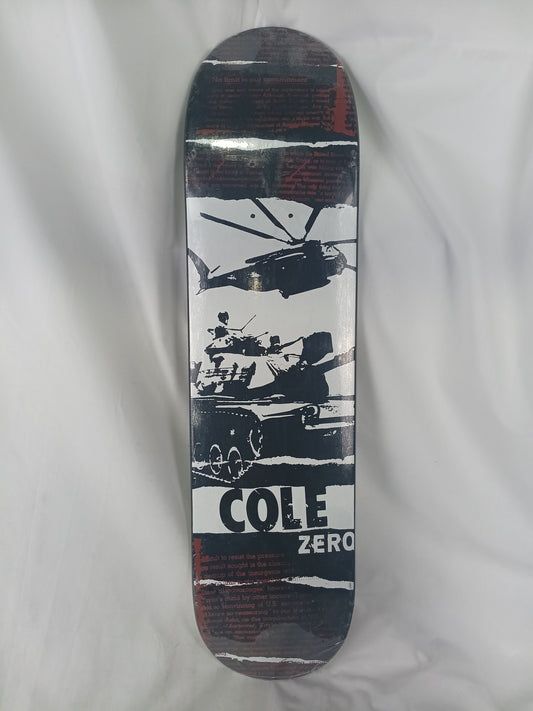 Zero Chris Cole Helicopter Tank Graphic Black White Size 7.5" Vintage NOS Deck