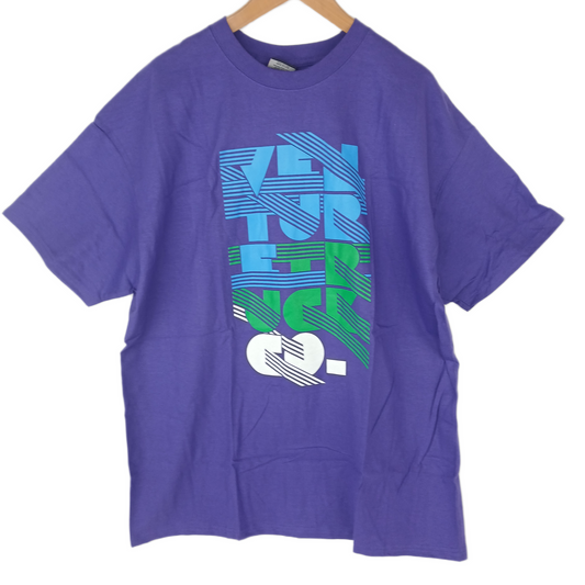 Venture Venture Truck Co. Retro Print Purple White Green Blue Mens Size XL S/s Vintage Shirt