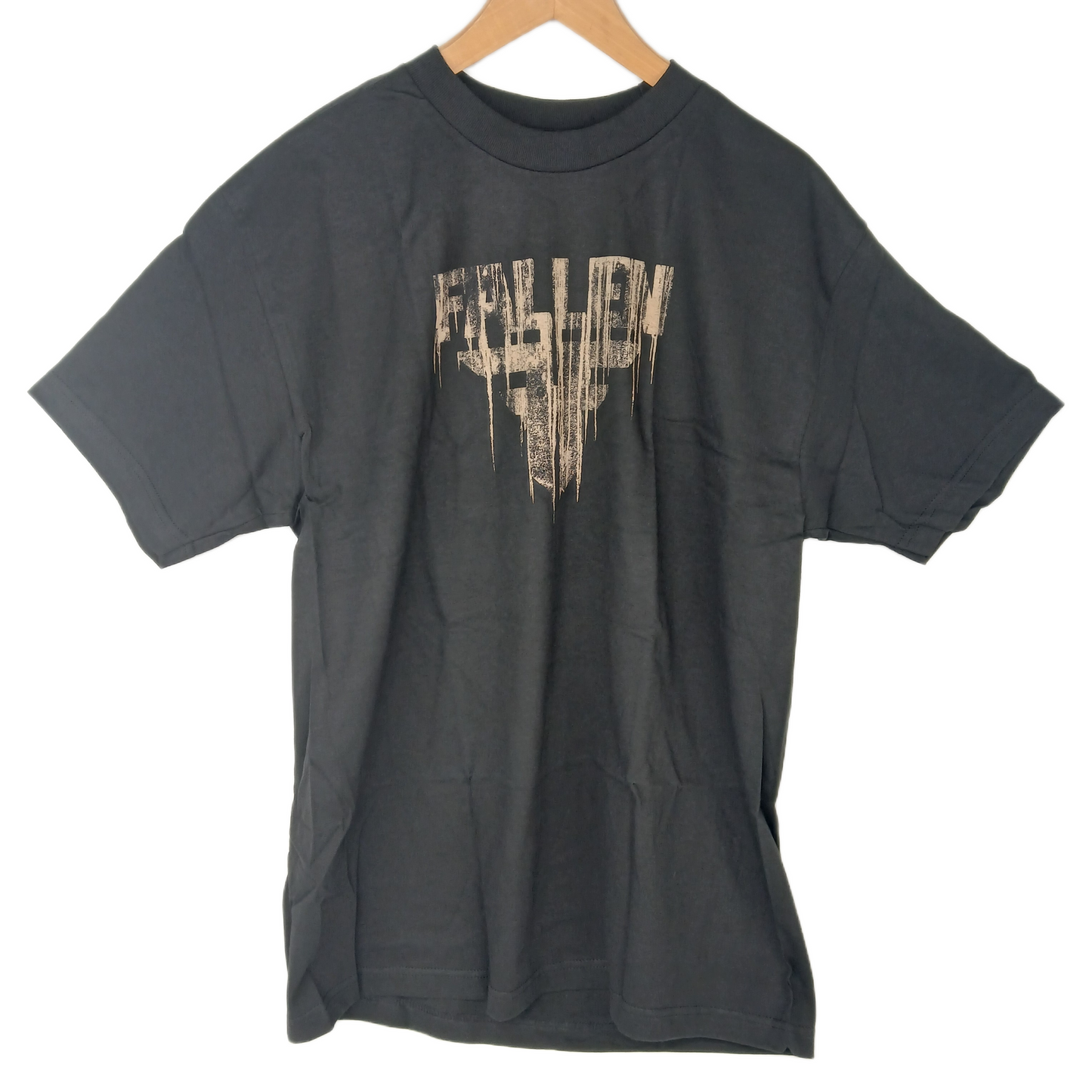 Fallen Drip Logo Black Brown Mens Size Large S/s Vintage Shirt