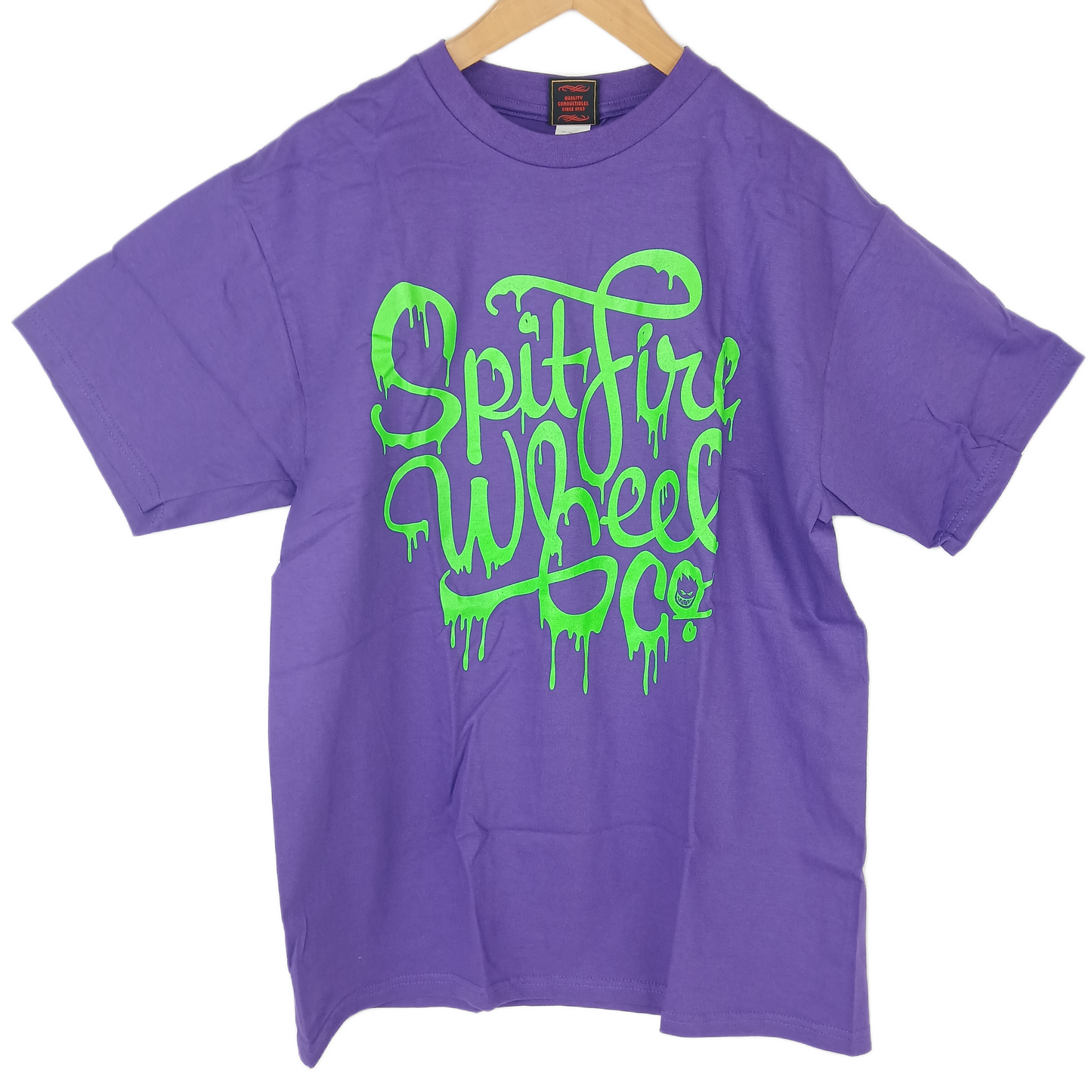 Spitfire Wheel Co. Slimed Logo Purple Green Mens Size Large S/s Vintage Shirt