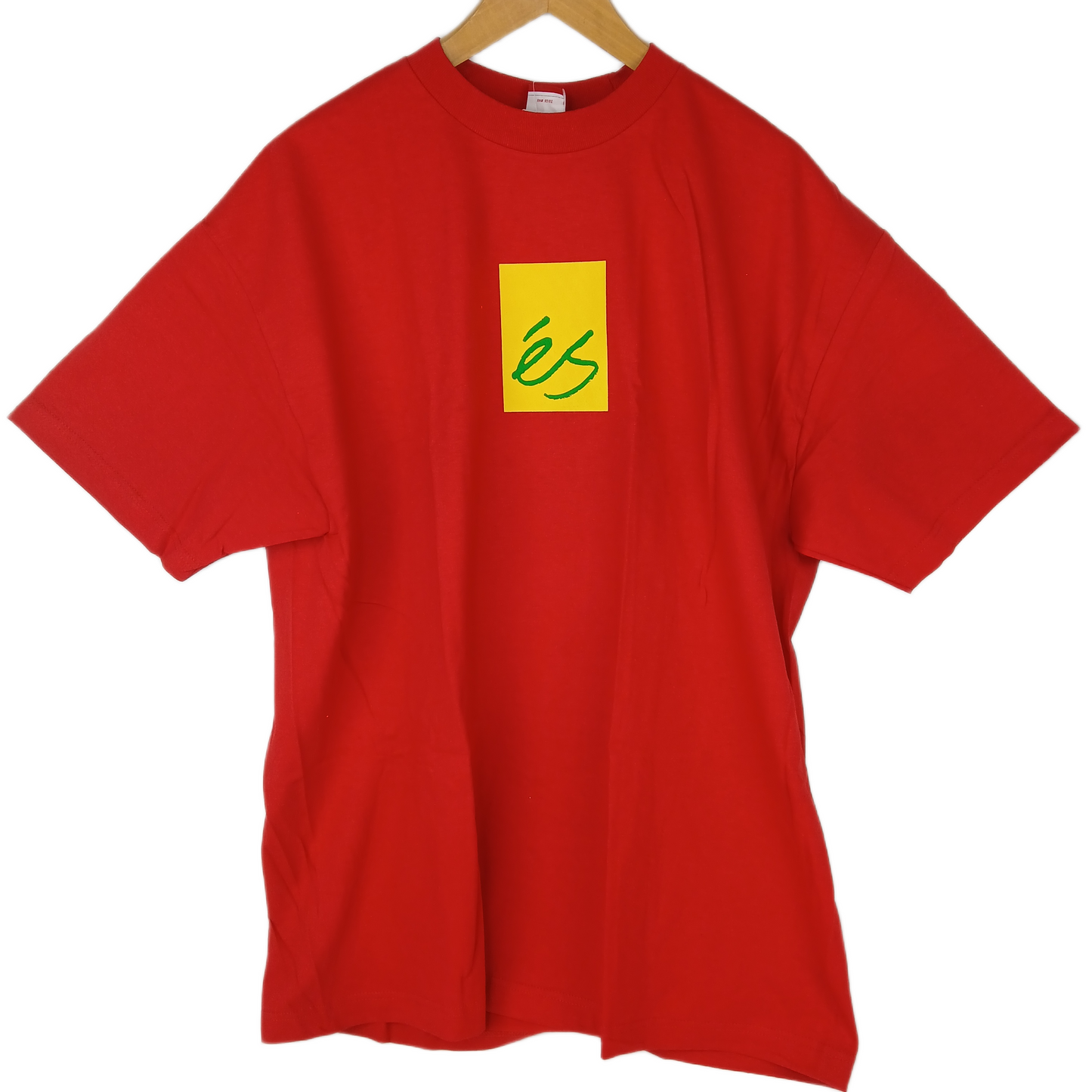eS Main Block Logo Red Yellow Green Mens Size XL S/s Vintage Shirt
