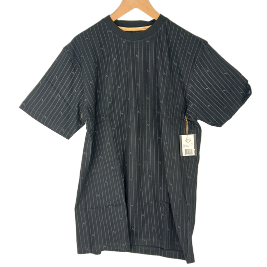 eS Chrono Lines Black Gold Mens Size Large S/s Crew Knit Vintage Shirt