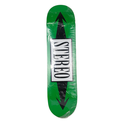 Stereo Arrows Green White Black Size 8.125" Vintage NOS Deck