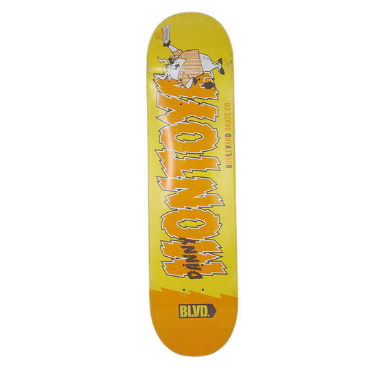 Boulevard Danny Montoya Bull Chef Yellow Orange White Size 7.75" Vintage NOS Deck