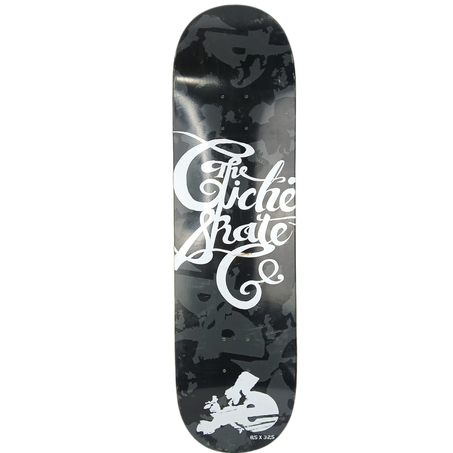 Cliché The Cliche Skate Black Grey White Size 8.5" Vintage NOS Deck copy