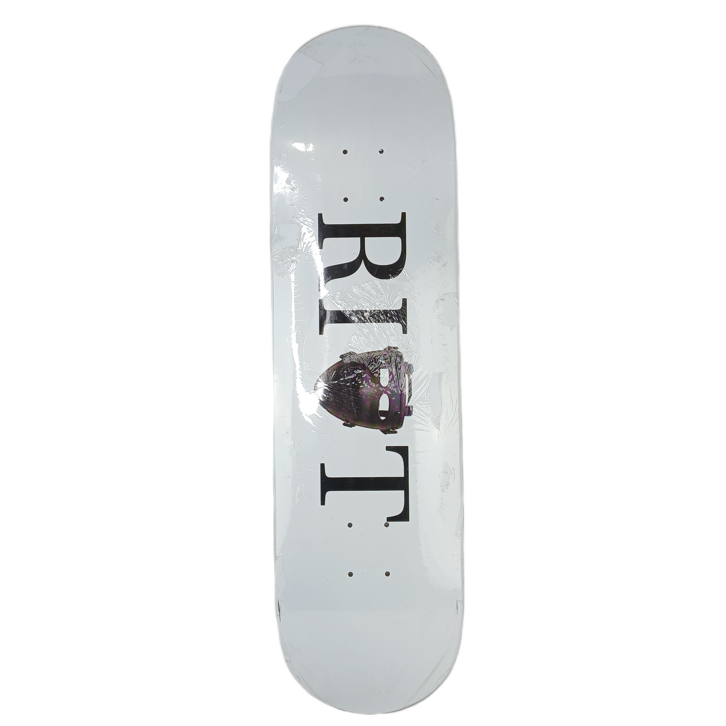 Riot Skateboards Mask Black White Size 8.5" Vintage NOS Deck