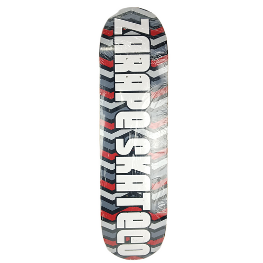 Zarape Skateboards Red Grey Black Stripes Size 8.5" Vintage NOS Deck