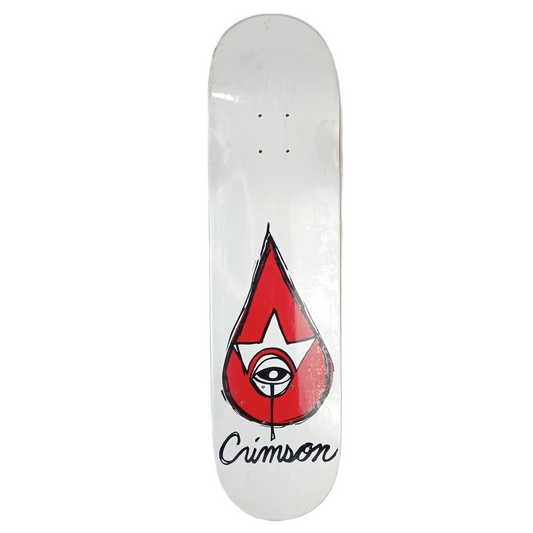 Crimson Blood Drop Eye Black White Red Size 8.0" Vintage NOS Deck
