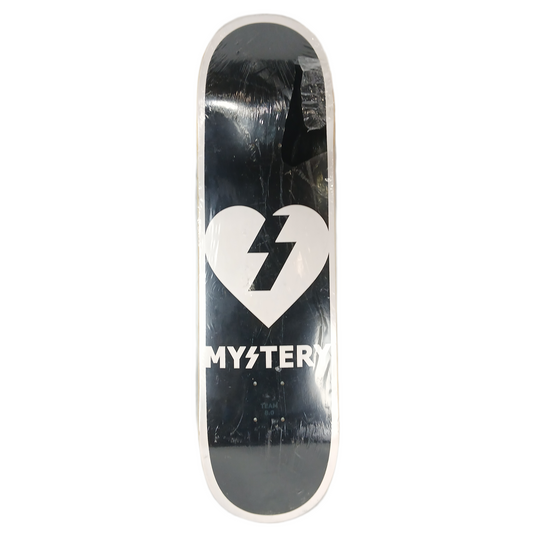 Mystery Heart Logo Black White Size 8.500" Vintage NOS Deck