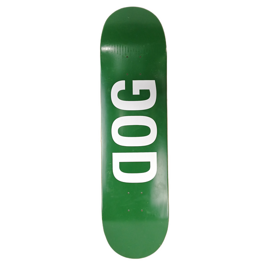 DOG Green White Team Logo Size 8.5" Vintage NOS Deck Scuffed Grpahic