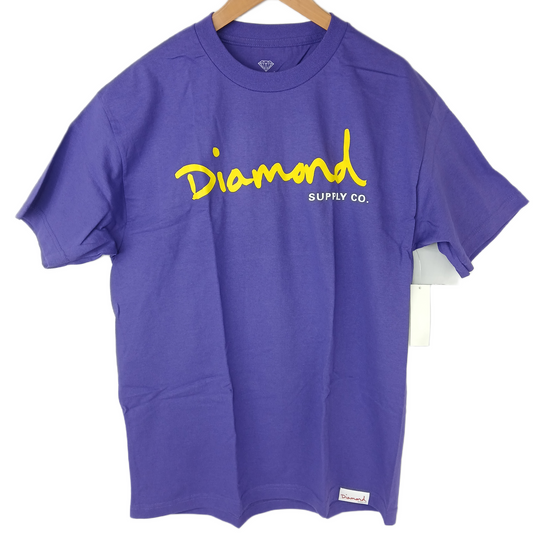 Diamond OG Script Purple Yellow Size Large S/s Shirt