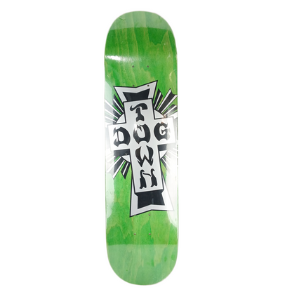 Dogtown Team Cross Green Woodgrain Silver Black Size 8.25" Vintage NOS Deck
