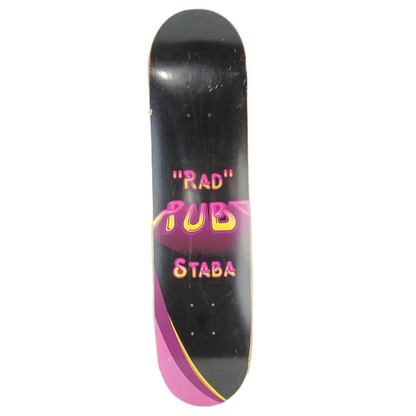 Ruby Republic Brad Staba Black Pink Multi Size 7.6" Vintage NOS Deck