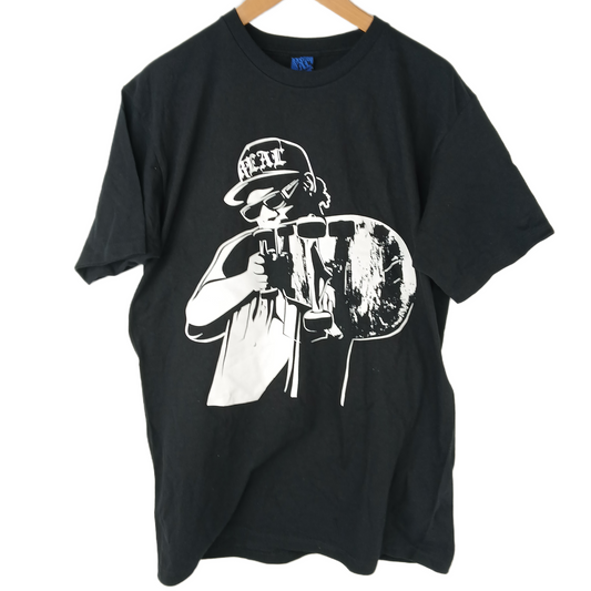 Real Eazy E Skate Uzi Black White Size Large S/s Shirt