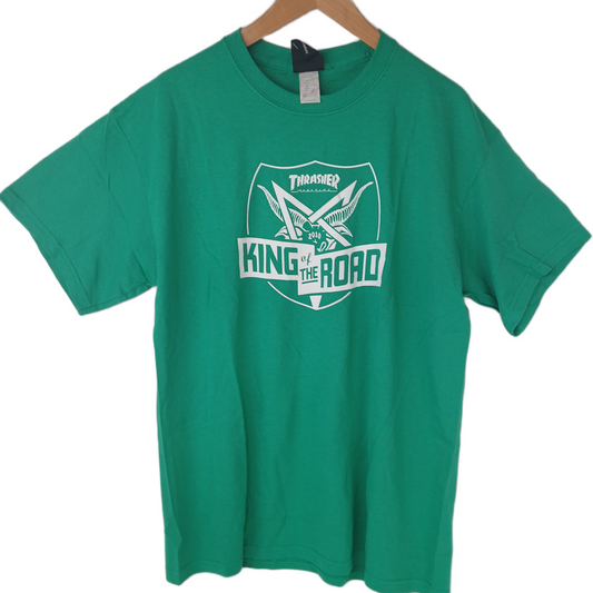 Thrasher King Of The Road 2010 Skate Goat Green White Size Large S/s Shirt